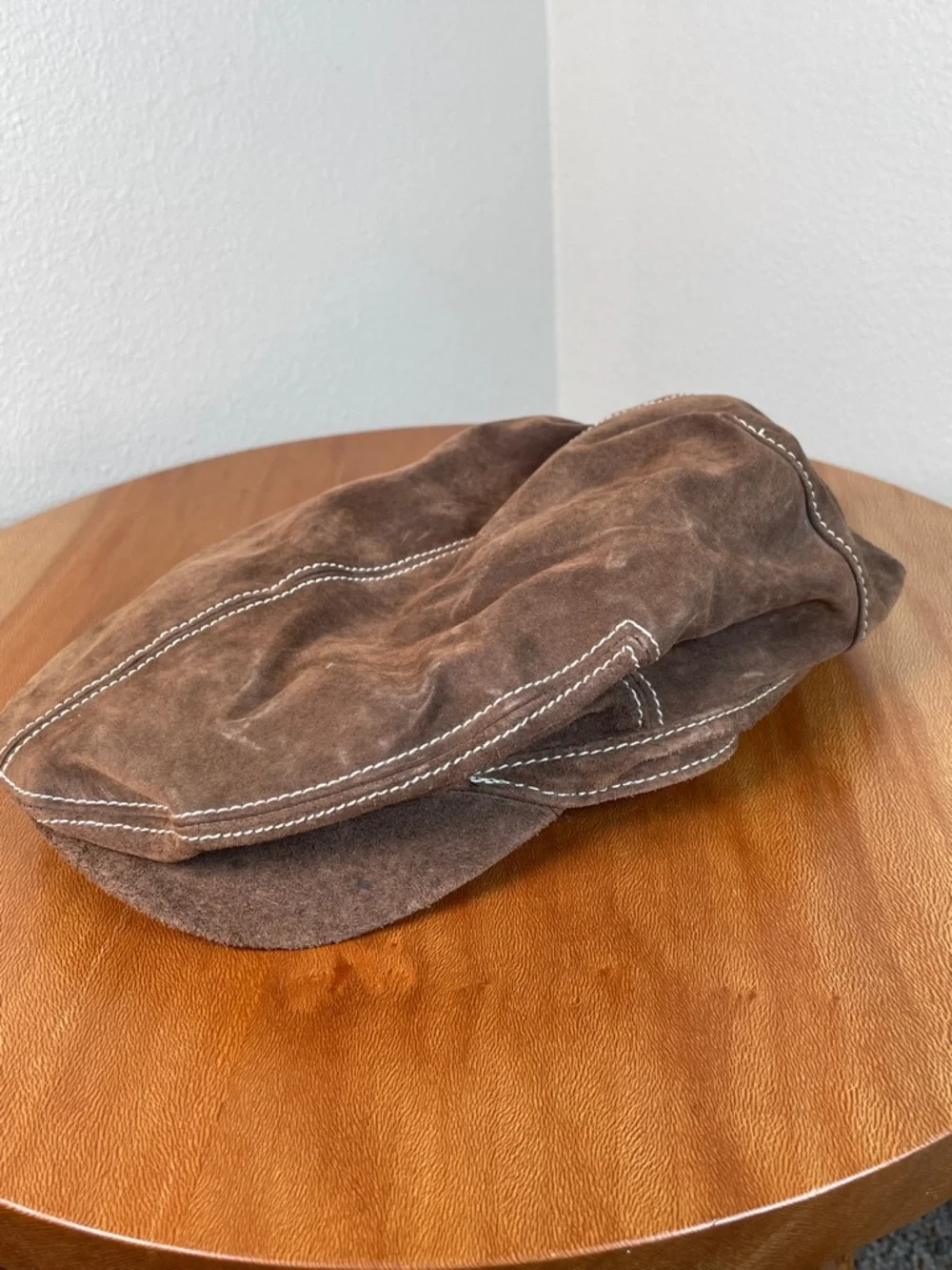 Goorin Brown Leather Flatcap Cap Cabbie Newsboy Size Medium